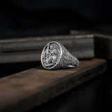 925K Sterling Silver St. Christopher and the Holy Child Jesus Sterling Silver Stamp Ring - BGCOPPER