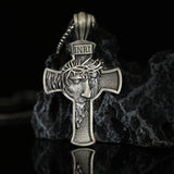 Sterling Pewter/S925K Silver Jesus Cross Necklace - BGCOPPER