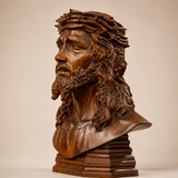 Boxwood Jesus Crown with Thorns Half-Length Desktop Ornament
