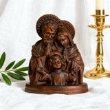 Holy Family Round Wooden Tabletop Ornament