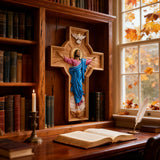 Bgcopper October New Release: Hand-Carved Painted Wood Cross — The Ascension of Christ