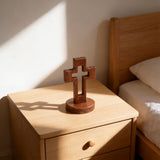 Hollow Wooden Cross Tabletop Decor | Christian Home Accent