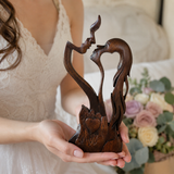 Hand-Carved Christian Love Sculpture – Wooden Couple Statue for Wedding & Anniversary Gift