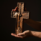 BGCOPPER Retter Jesus Kreuz geschnitzt aus Naturholz