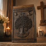 Handcrafted Beechwood Tree of Life Urn — A Testament to Eternal Life in Christ 🌿✞