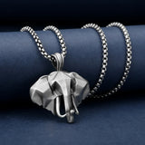 Pure Tin Geometric Elephant Head Necklace - BGCOPPER