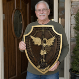 Guardian Michael Wood Carving - Handcrafted Spiritual Shield & Heirloom Gift