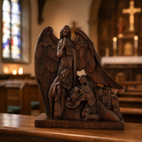 Heilige Familie mit Schutzengel Statue-Göttlicher Segen für Ihr Zuhause