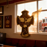 Archangel Michael Solid wood carving gift - Hand carved from a whole piece of wood