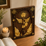 Archangel Michael Square Wooden Icon Religious Gifts - Best Wood Carving Wall Decor