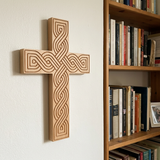 Handcrafted Beechwood Plaited Wall Cross – Natural Wood Finish