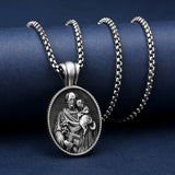Christian Saint Joseph Medallion/The patron saint of fathers, pregnant women, immigrants, craftsmen, and engineers - BGCOPPER