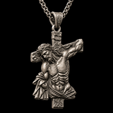 S925 Sterling Silver Crucified Jesus Cross Pendant Necklace – INRI Christian Faith Jewelry