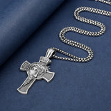 Sterling Pewter/S925K Silver Jesus Cross Necklace - BGCOPPER