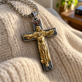 Trinity Crucifix Necklace – Father, Son & Holy Spirit Christian Cross Pendant