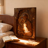 Holy family Nativity Wood Carving Gift Religious Byzantine Icon
