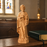 Joseph Beechwood Round Carved Tabletop Ornament