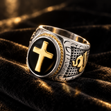 Vintage Praying Cross Ring- Stainless Steel Religious Gift