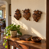 Holy Family Three Sacred Hearts Wooden Wall Decoration