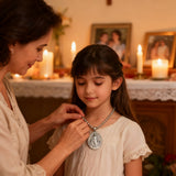 Pure Tin Miraculous Medal Virgin Mary Necklace