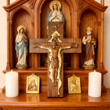 Bgcopper Holy Trinity Crucifix Wood Decor