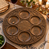 Jerusalem Passover Seder Plate – Hand-Carved Beechwood Judaica for Pesach
