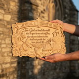 "Jesus, I Trust in You" - Handcrafted Solid Wood Religious Plaque with John 3:16 Eternal Promise