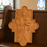God's Shepherd religious gift Wooden carved chrirstian wall art