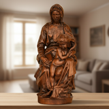 Bruges Madonna Statue: Hand-Carved Beechwood, Woven With Faith and Story for Christian home display and prayer spaces