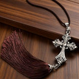 Vintage Crystal Cross Car Hanger – A Divine Guardian for Every Journey