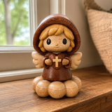 Silent Guardian Wooden Angel-A Small Prayer Companion for Her Bedside, Desk, or Prayer Corner