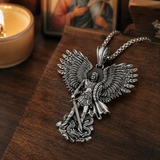 S925K Silver Saint Michael Pendant: Courage in the Heart