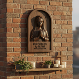 She Walks by Faith Wooden Wall Decor - design detail