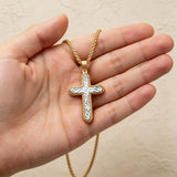 Textured Two-Tone Cross Necklace – Faith, Resilience & Rugged Elegance