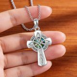 Celtic Knot Abalone Cross Necklace – Heritage & Faith Woven Together
