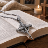Nail Cross Crown of Thorns Necklace – Faith, Redemption & Timeless Strength - design detail