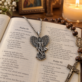 S925K Silver Saint Michael Pendant: Courage in the Heart