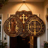 St. Benedict's Exorcism Medal Christian Exorcism Plaque - Wall Decor