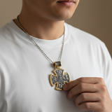 S925 sterling silver double-sided Jesus and Virgin Mary necklace