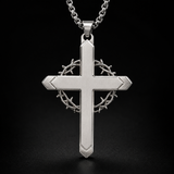 Crown of Thorns Turquoise Cross Necklace – Christian Faith Pendant with 24″ Chain