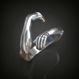 S925K Silver Embrace Gesture Ring - BGCOPPER