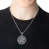 Solomon's Pentacle Reversible Engraved Seal of the Seven Angels Necklace S925K Silver Pendant - BGCOPPER