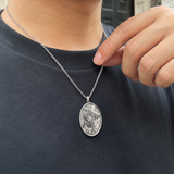 S925 Jesus Carrying the Cross Sacred Heart Pendant Necklace