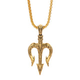 Poseidon Trident Necklace Men's Lucky Charm - BGCOPPER
