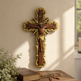 Hand-Carved White Ash Wood Cross - Sacred Christian Home Altar Decor for Christmas & Spiritual Gifting
