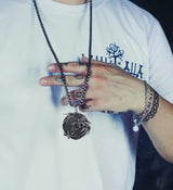 Wolf Head Steel Titanium Personalized Men's Necklace - BGCOPPER