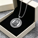 Vintage Prayer Hand Stainless Steel Necklace – Faith, Strength & Timeless Devotion