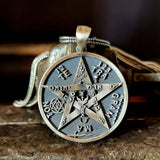 Solomon's Pentacle Reversible Engraved Seal of the Seven Angels Necklace S925K Silver Pendant