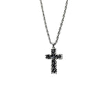 Lava Cross Pendant Necklace Titanium Chain - BGCOPPER