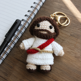 Handmade Crochet Jesus Keychain
